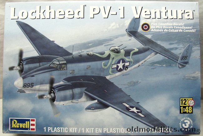 Revell 1/48 Lockheed PV-1 Ventura - With Quickboost Engines / Eduard Zoom PE Interior / Eduard Undercarriage / Vector Corrected Propellers and Crankcases / Vector Correct Cowlings / Quickboost Exhaust / SAC Gear / Ultracast Wheels / Aires Position Lights and Beacons, 85-5531 plastic model kit